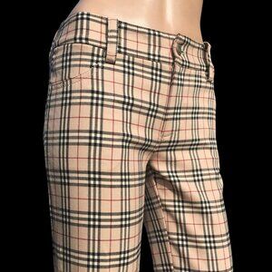 Burberry London Blue Label Nova Check Plaid Wool Pants Women's Size 36 M